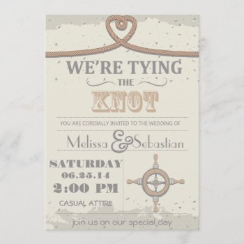 Nautical Beach Sand Heart Knot  Wedding Invite by Wedding_Trends at Zazzle