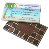 Nautical Beach Scene Retirement Congratulations 45 Piece Box Of Chocolates (Opened)