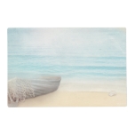 Nautical Beach Scene With Rowboat &amp; Fishing Net Placemat at Zazzle
