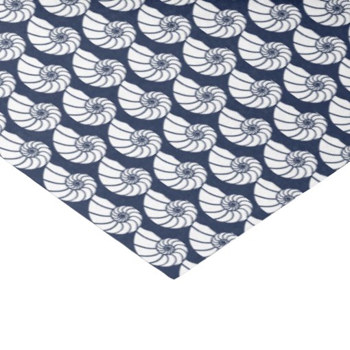 Nautical Beach Sea Shells Navy Blue White Coastal Tissue Paper | Zazzle