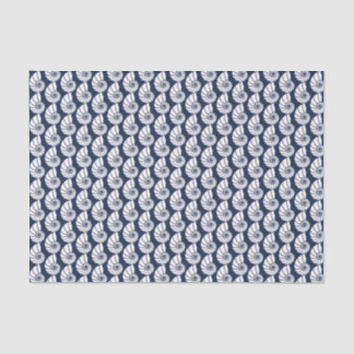 Nautical Beach Sea Shells Navy Blue White Coastal Tissue Paper