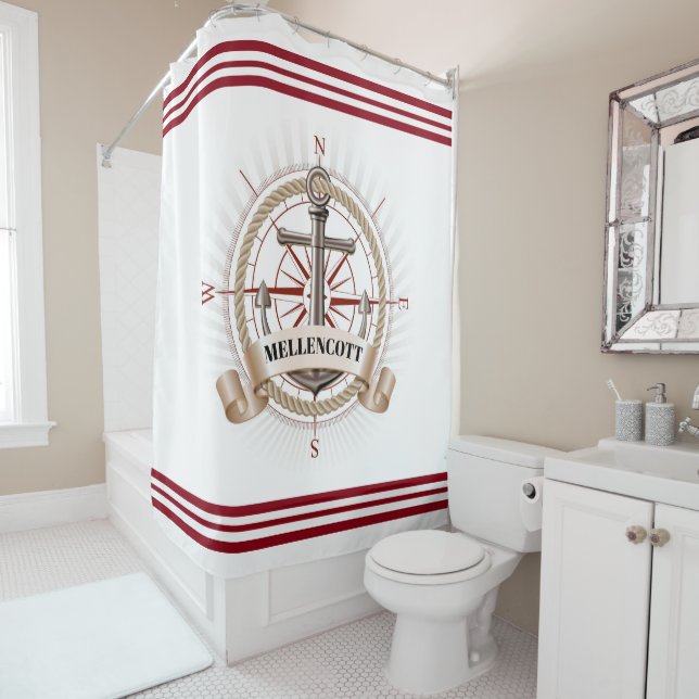 Nautical Beach Shower Curtain (In Situ)