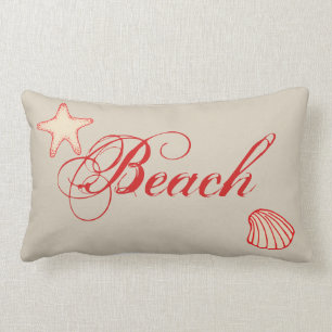 Nautical Beach Starfish Shell Throw Pillow Decor