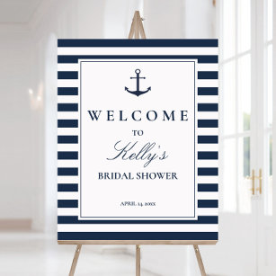 Nautical Birthday Party Sign, Editable Nautical Welcome Sign