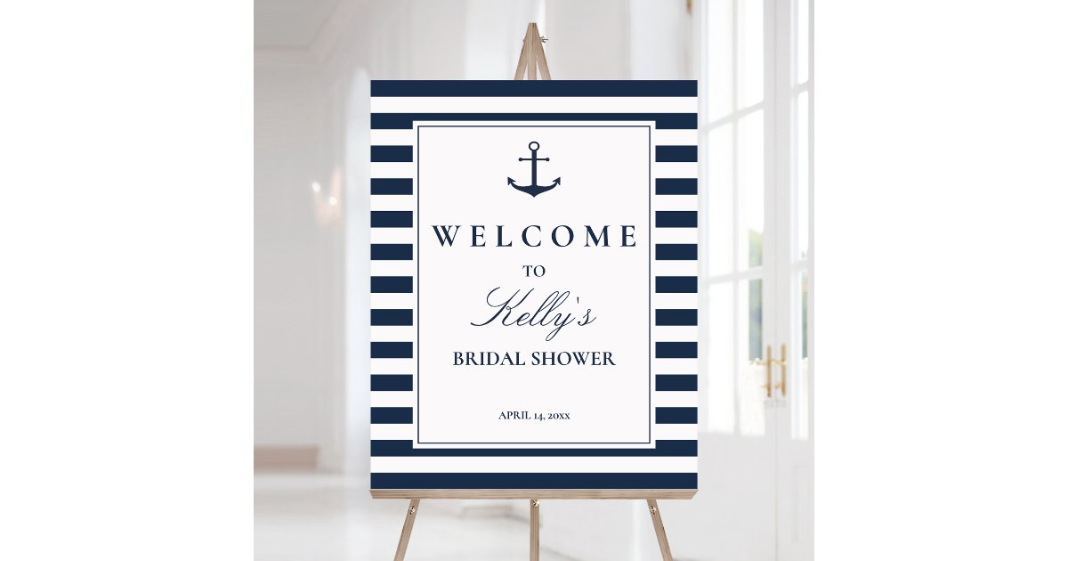 Nautical Birthday Party Sign, Editable Nautical Welcome Sign
