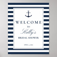 Nautical Birthday Party Sign, Editable Nautical Welcome Sign