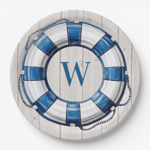 Nautical Beach Theme Paper Plates