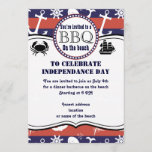 Nautical Beach themed Barbecue invitation