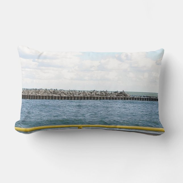 Nautical Beach View Lumbar Pillow (Front)