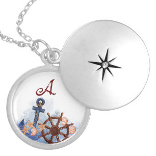 Nautical Beach Wedding Bridesmaid Gift Locket Necklace