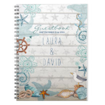 Nautical Beach Wedding Guestbook Notebook