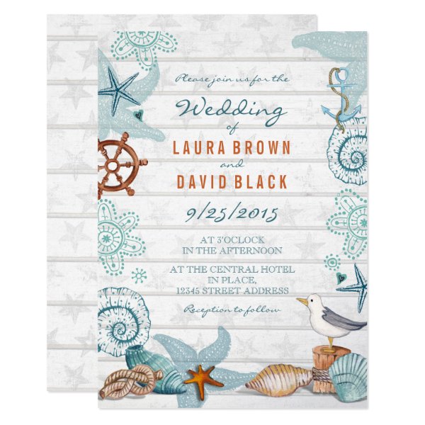 256617238300477022 Nautical Beach | Wedding Invitation