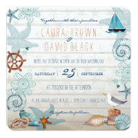 Nautical Beach wedding invitation