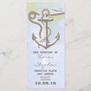 nautical beach wedding programs