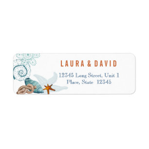 Nautical Beach Wedding Return Address Labels