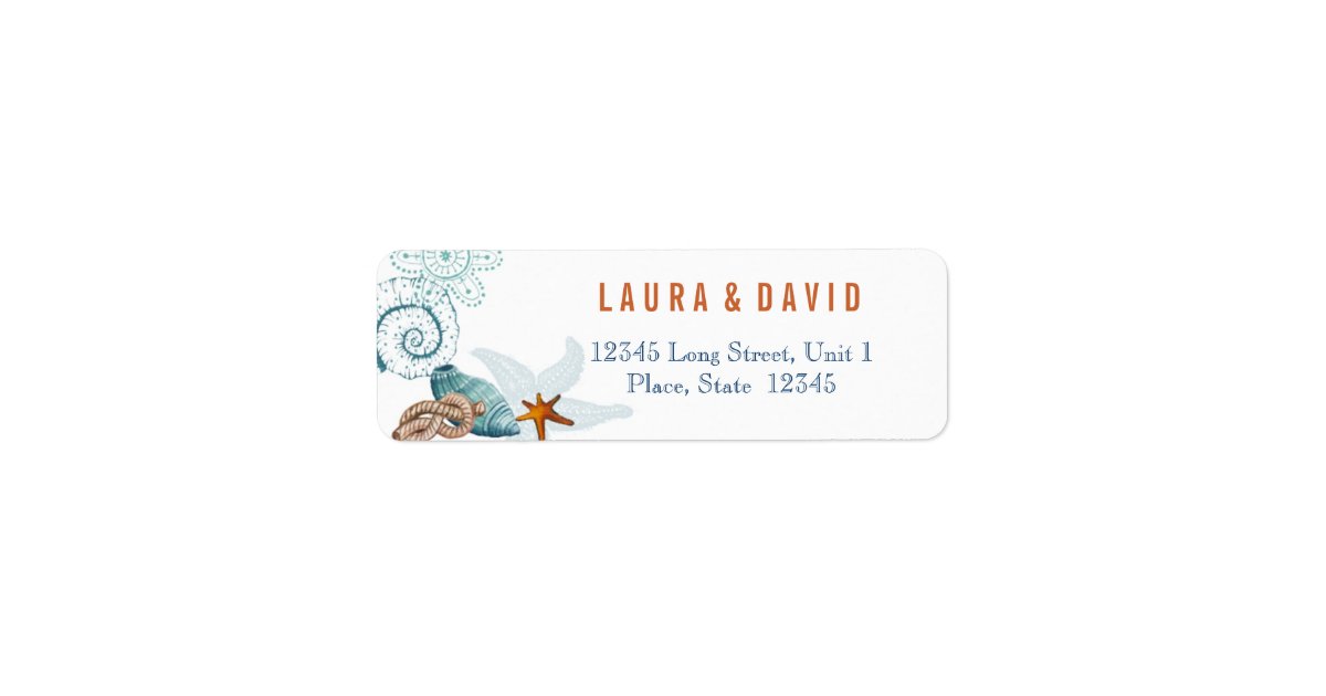 Nautical Beach Wedding | Return Address Labels | Zazzle