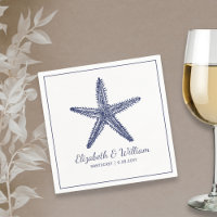 Nautical Beach Wedding Rustic Navy Blue Starfish