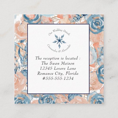 Nautical Beach Wedding Seashells  Starfish  Enclosure Card