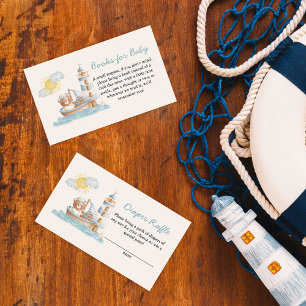 Nautical Bear Watercolor Boat Books For Baby Enclosure Card