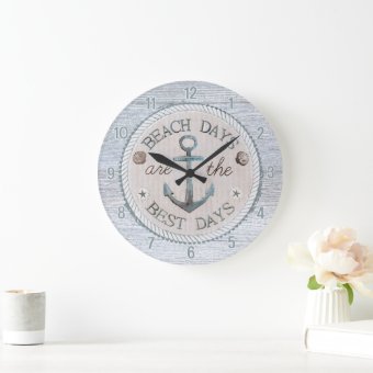 Nautical Best Days Beach Rustic Wall Clock 