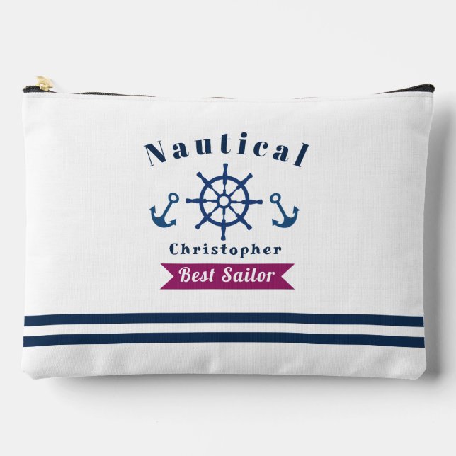 Nautical Best Sailor White Accessory Pouch (Front)