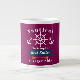 Nautical Best Sailor Wine Red Giant Coffee Mug