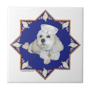 Nautical Bichon Frise Ceramic Tile