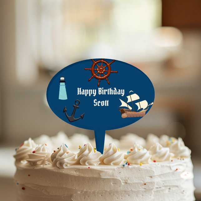 Nautical Birthday  Cake Topper (Creator Uploaded)