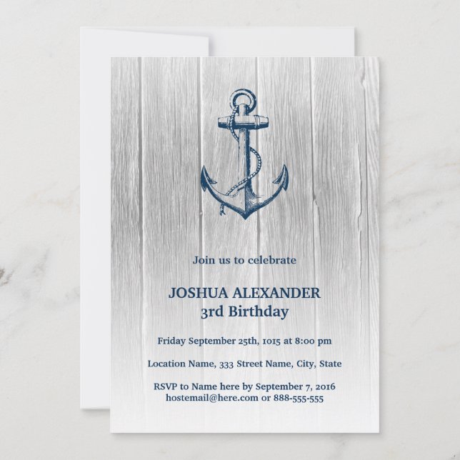 Nautical Birthday Invitation (Back)