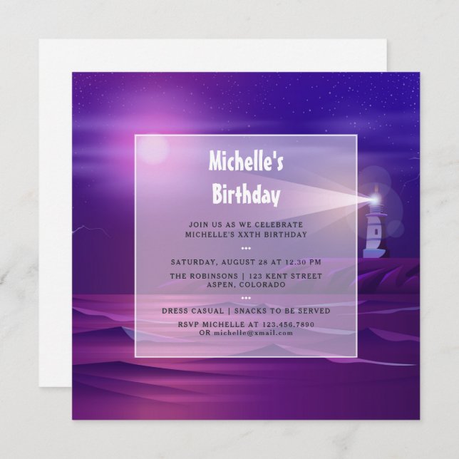 Nautical Birthday Party Invitation (Front/Back)