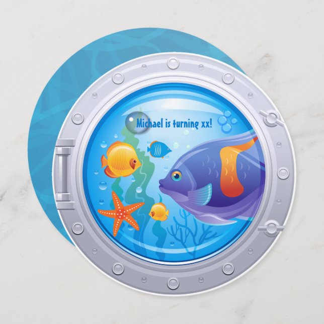 Nautical Birthday Party Invitation (Front/Back)