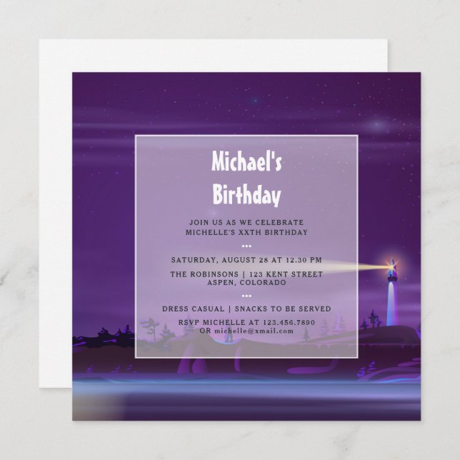 Nautical Birthday Party Invitation (Front/Back)