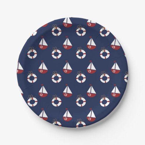 Nautical Birthday Party Ocean Pattern Paper Plates