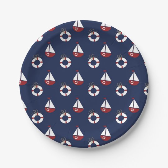 Nautical Birthday Party Ocean Pattern Paper Plates | Zazzle.com