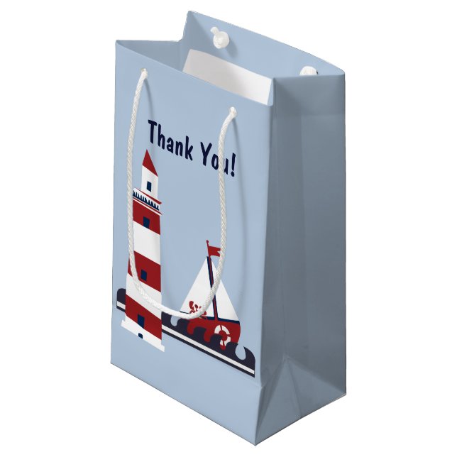 Nautical Birthday Party Ocean Scene Favor Gift Bag (Front Angled)