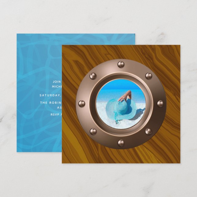 Nautical Birthday Party Photo Invitation (Front/Back)