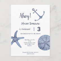 Nautical Birthday Post Card Any Age