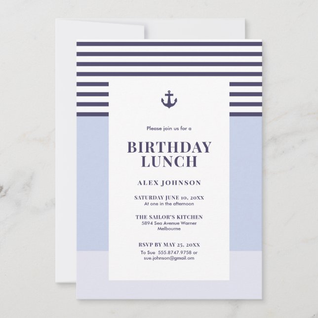 Nautical Birthday Sea Party Invitation (Front)