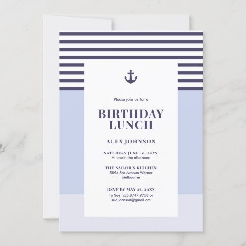 Nautical Birthday Sea Party Invitation