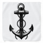 Nautical Black Anchor Bandana