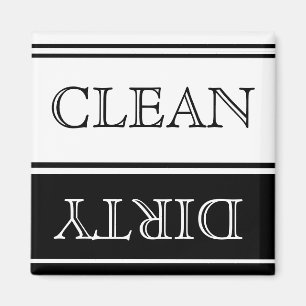 Nautical  Black and White Dishwasher Dirty Clean Magnet