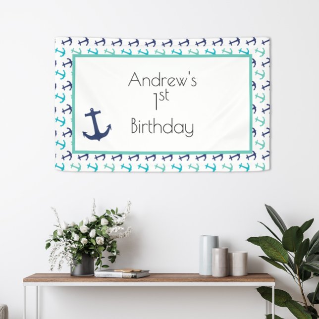 Nautical Blue Anchor Banner (Creator Uploaded)