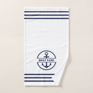 Nautical Blue Anchor Hand Towel