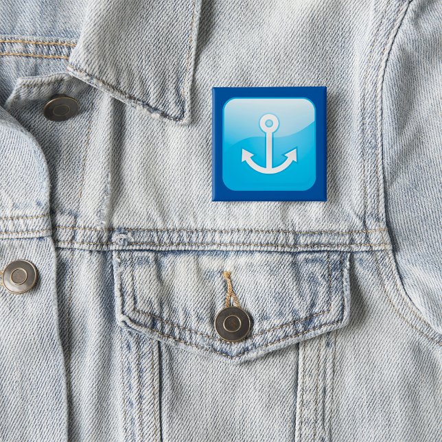 Nautical Blue Anchor Icon Modern Maritime  Button (Creator Uploaded)