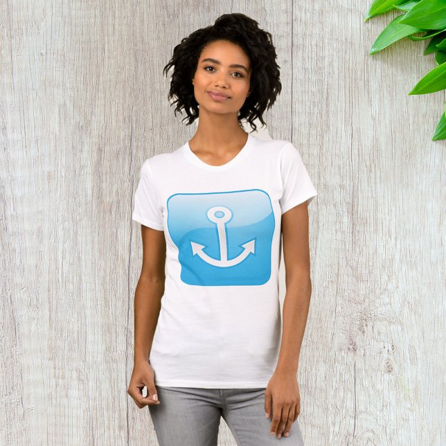 Nautical Blue Anchor Icon Modern Maritime  T-Shirt (Creator Uploaded)