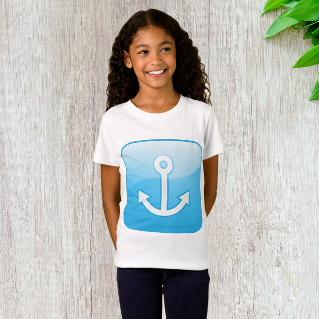 Nautical Blue Anchor Icon Modern Maritime  T-Shirt (Creator Uploaded)