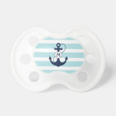 Nautical Blue Anchor Monogram Pacifier (Front)