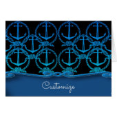 Nautical Blue Anchor Motif Card (Front Horizontal)