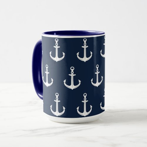 Nautical Blue Anchor Mug