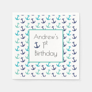 Nautical Blue Anchor Napkins